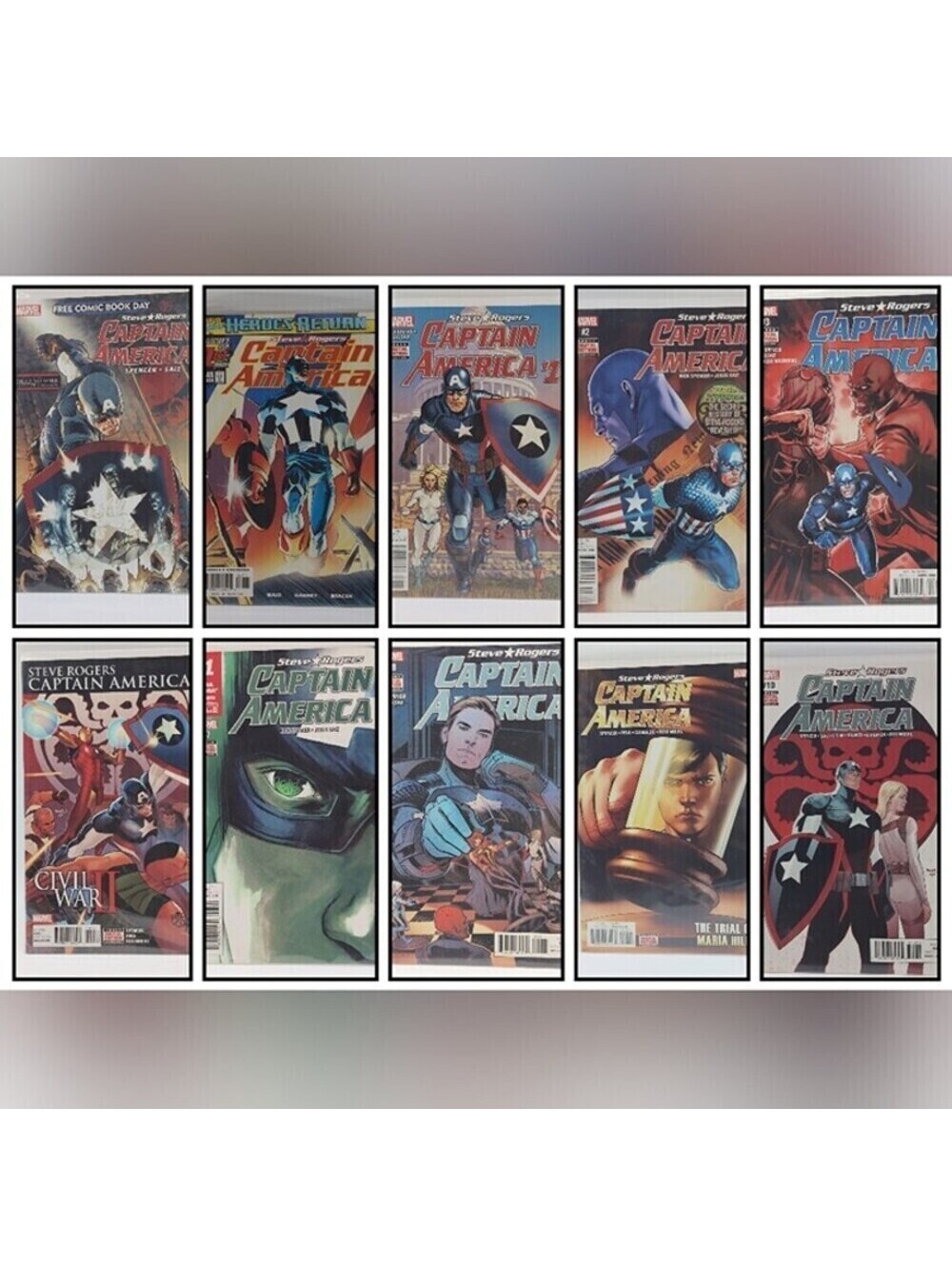 Captain America Steve Rogers Set Of 10 Comic Book Collection